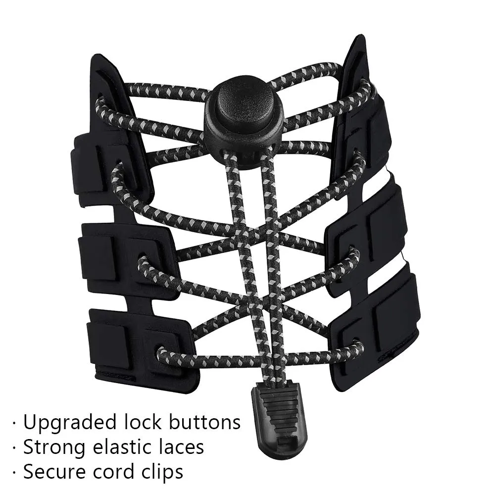 8 Pairs of Elastic No Tie Shoelaces for All Adult and Kids Shoe Lock Laces for Sneaker, Hiking Boots and Shoes