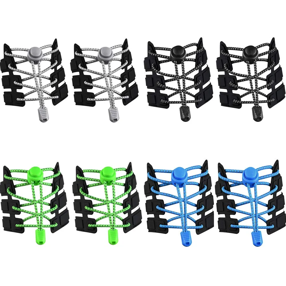 8 Pairs of Elastic No Tie Shoelaces for All Adult and Kids Shoe Lock Laces for Sneaker, Hiking Boots and Shoes