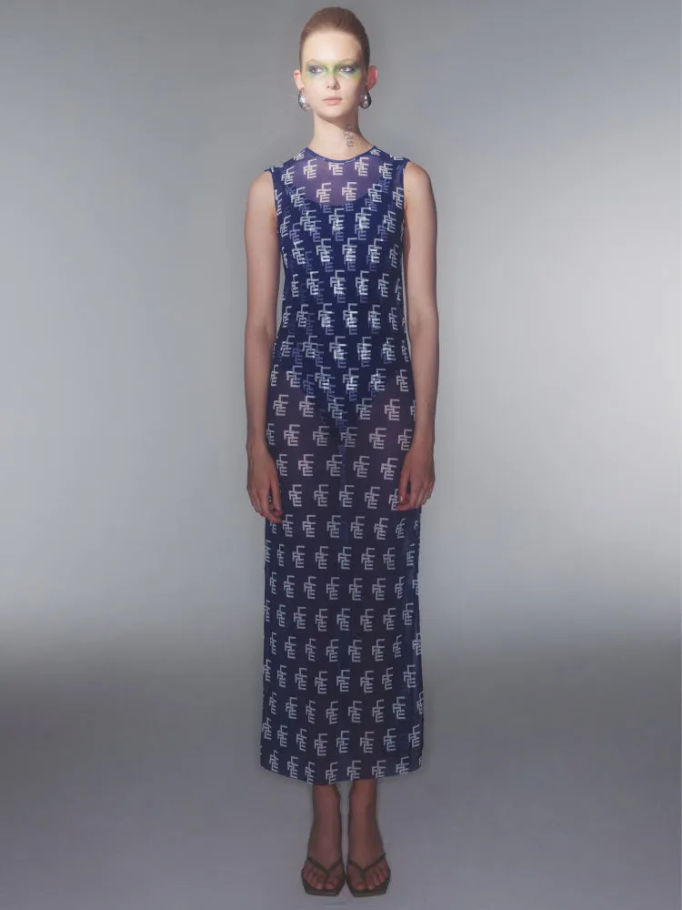 Adele Monogram Mesh Dress