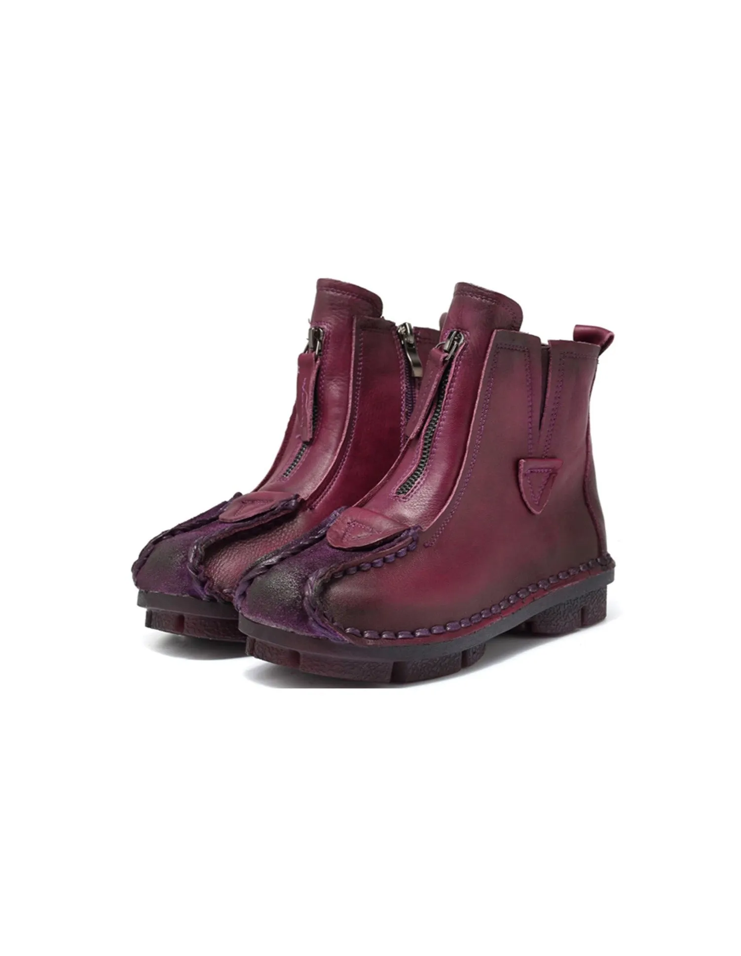 Autumn Winter Ethnic Style Handmade Soft Leather Boots 35-43