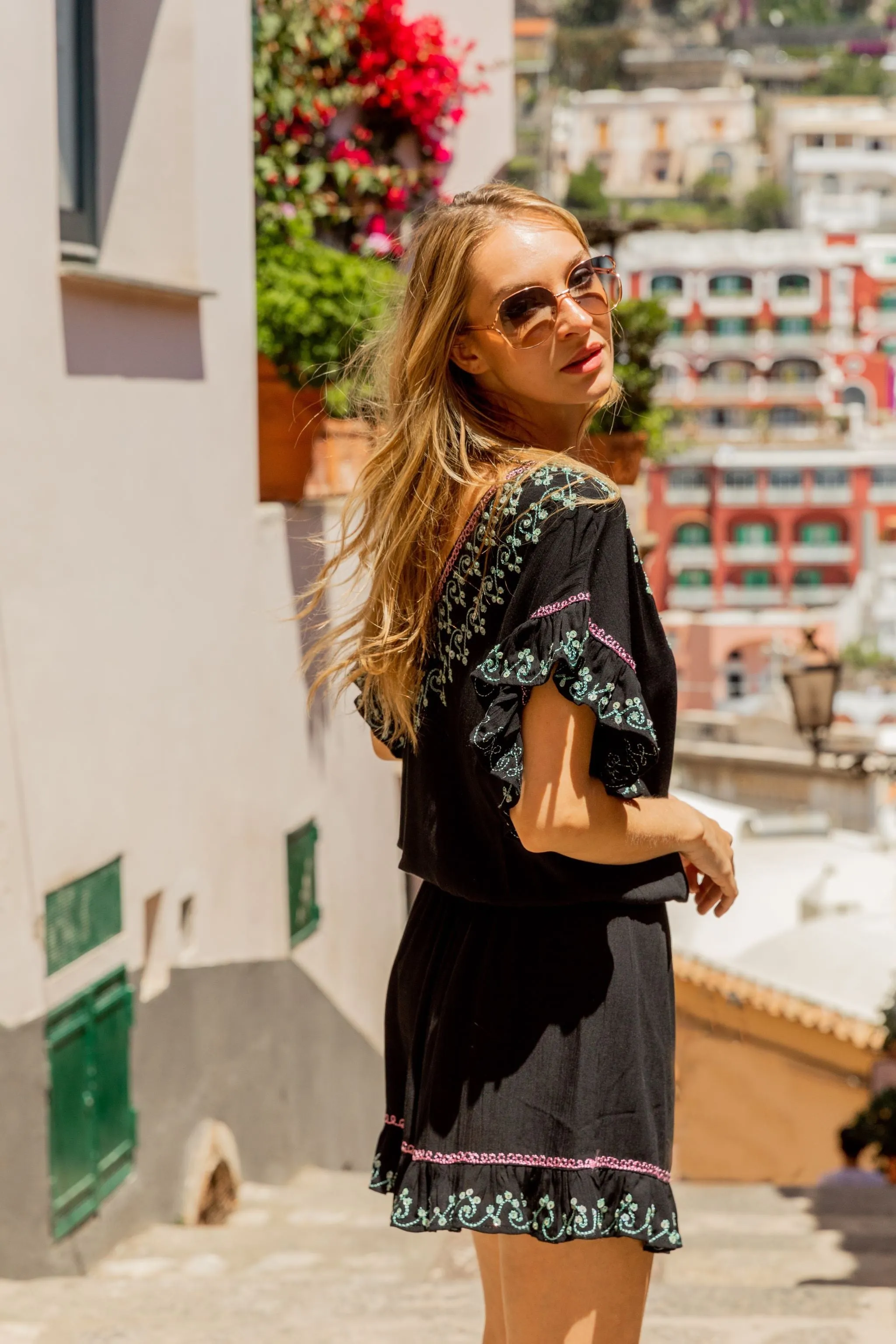 Black Aqua Beach Dress