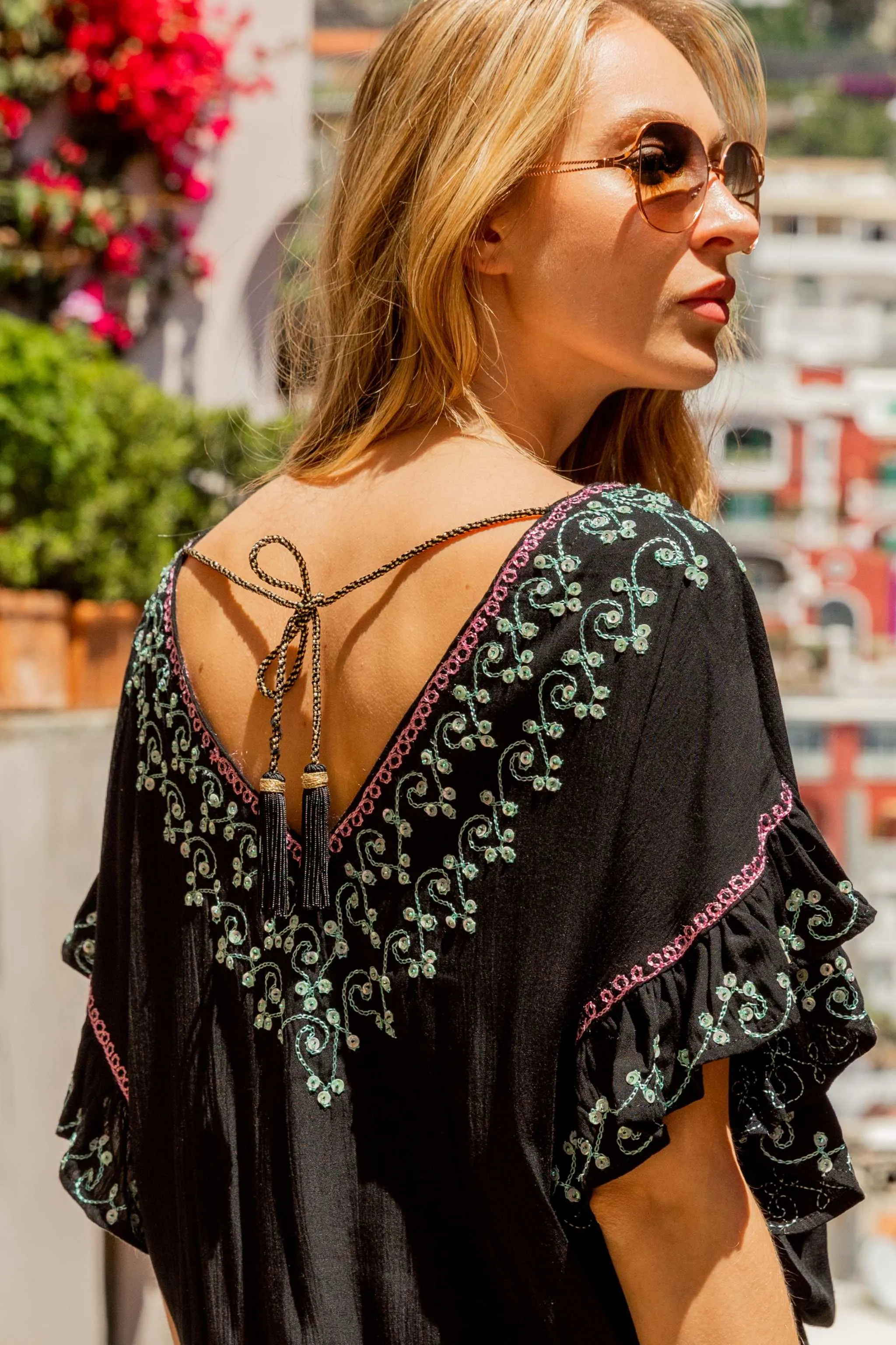 Black Aqua Beach Dress
