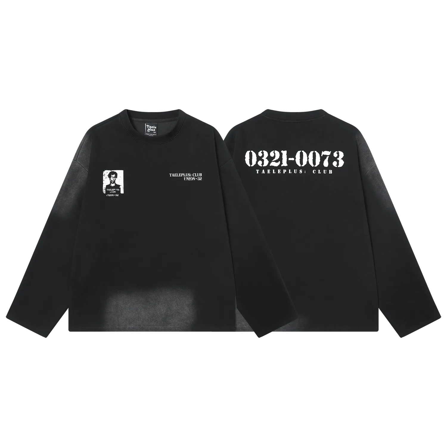 Black Washed Grunge Long Sleeves Tee