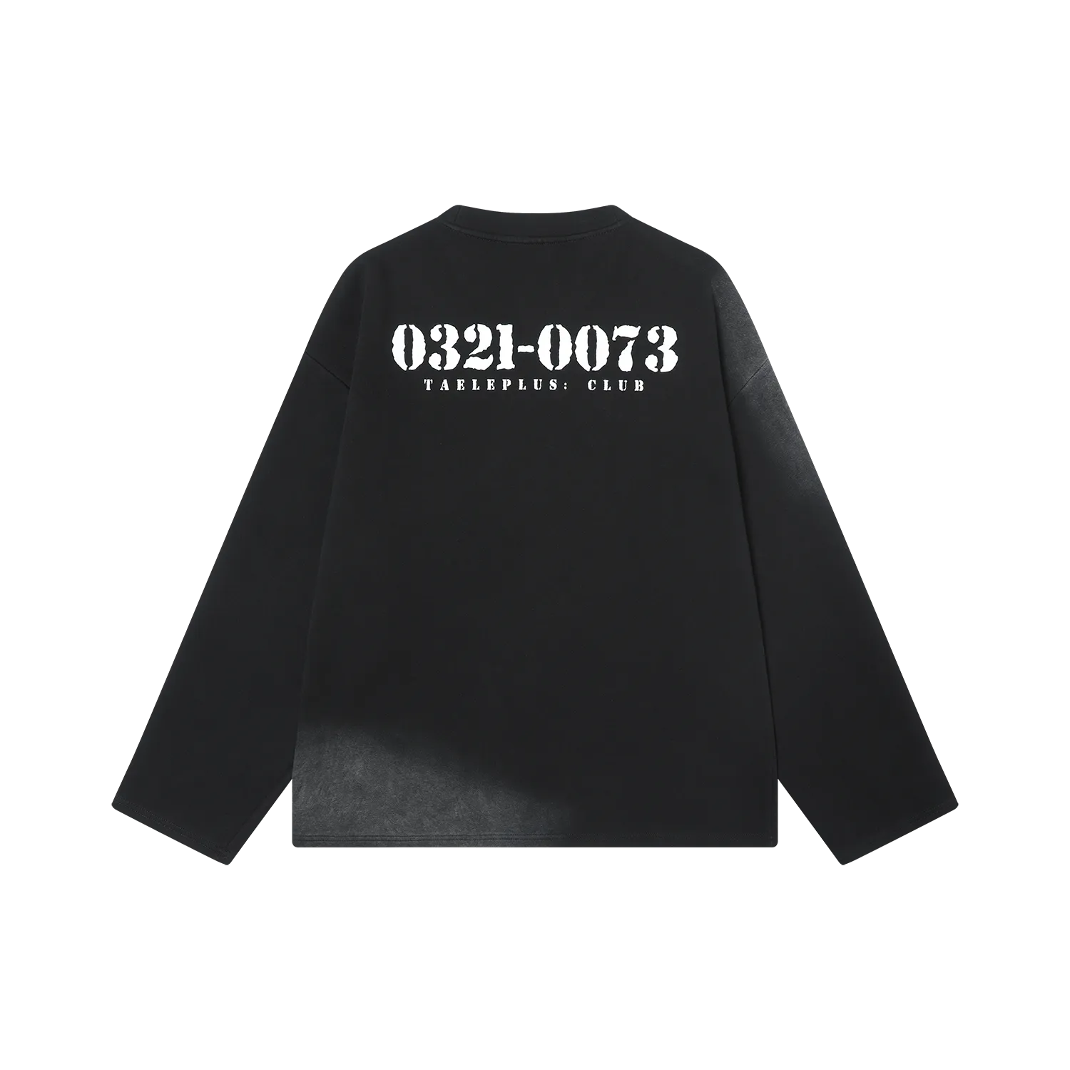 Black Washed Grunge Long Sleeves Tee