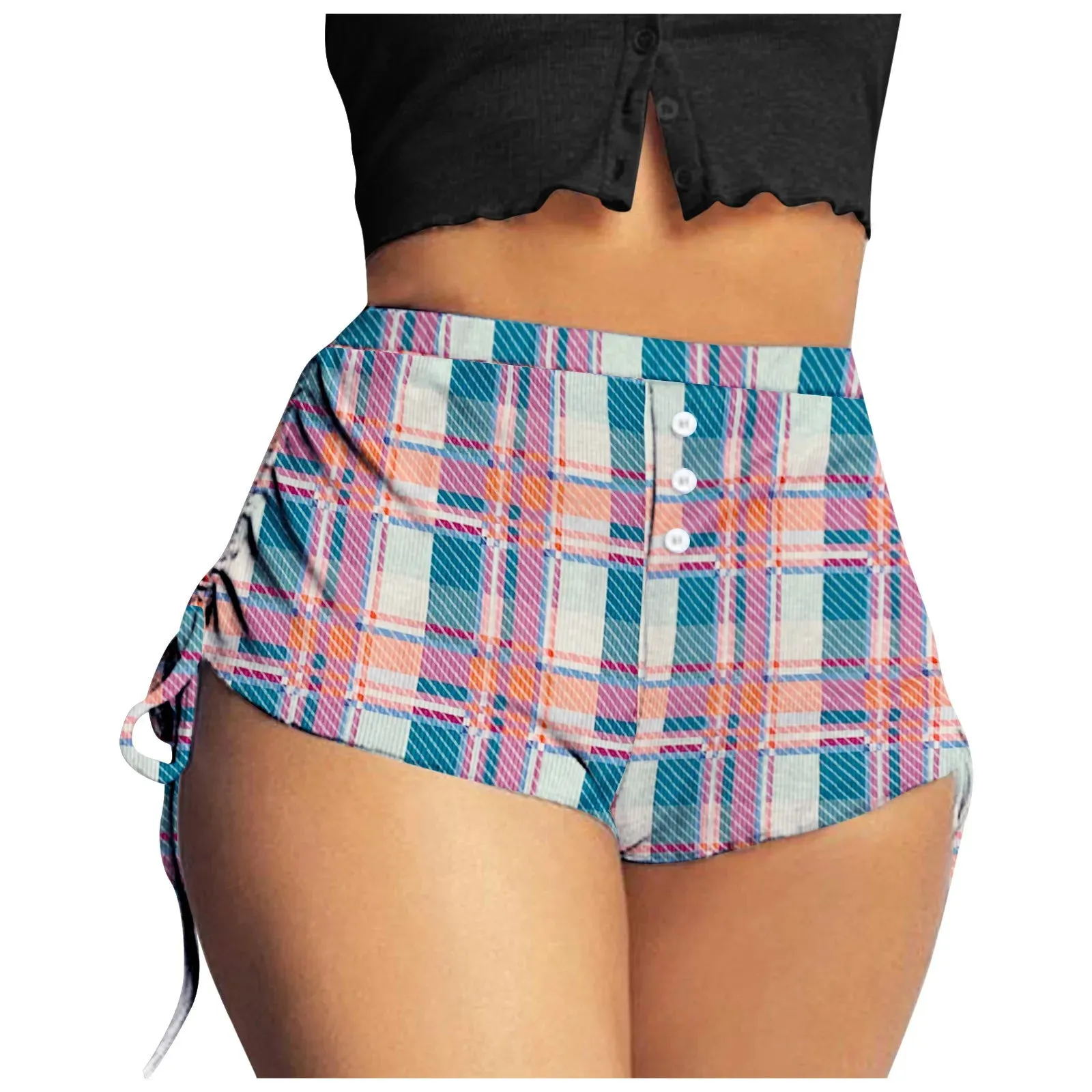 Chic Leopard Print Drawstring Shorts