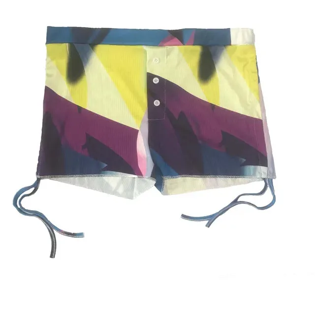 Chic Leopard Print Drawstring Shorts