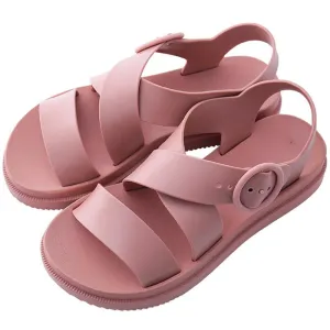 Chicvane Ankle Strap Buckle Criss Cross Platform Sandals