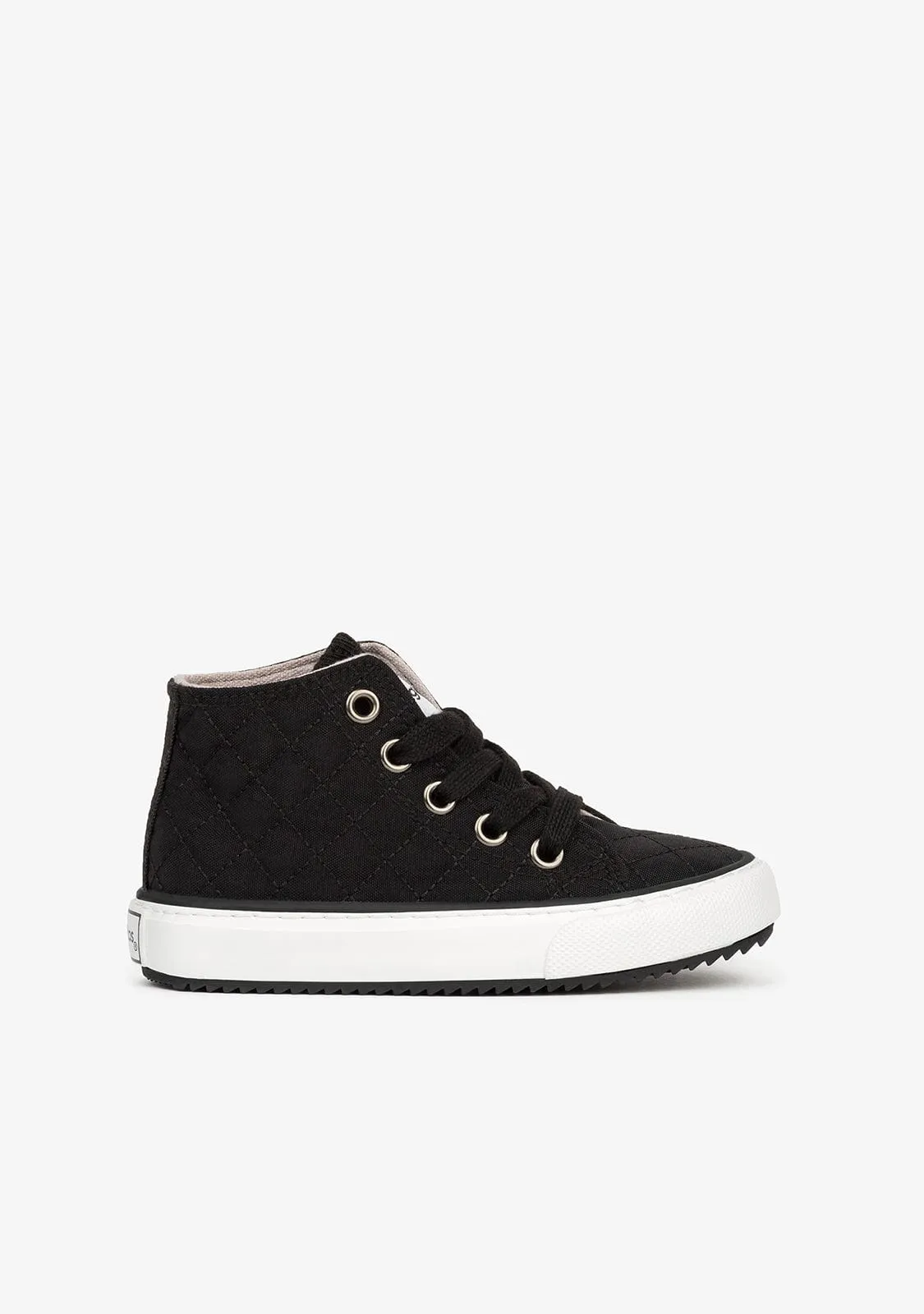 Child's Black Quilted Hi-Top Sneakers