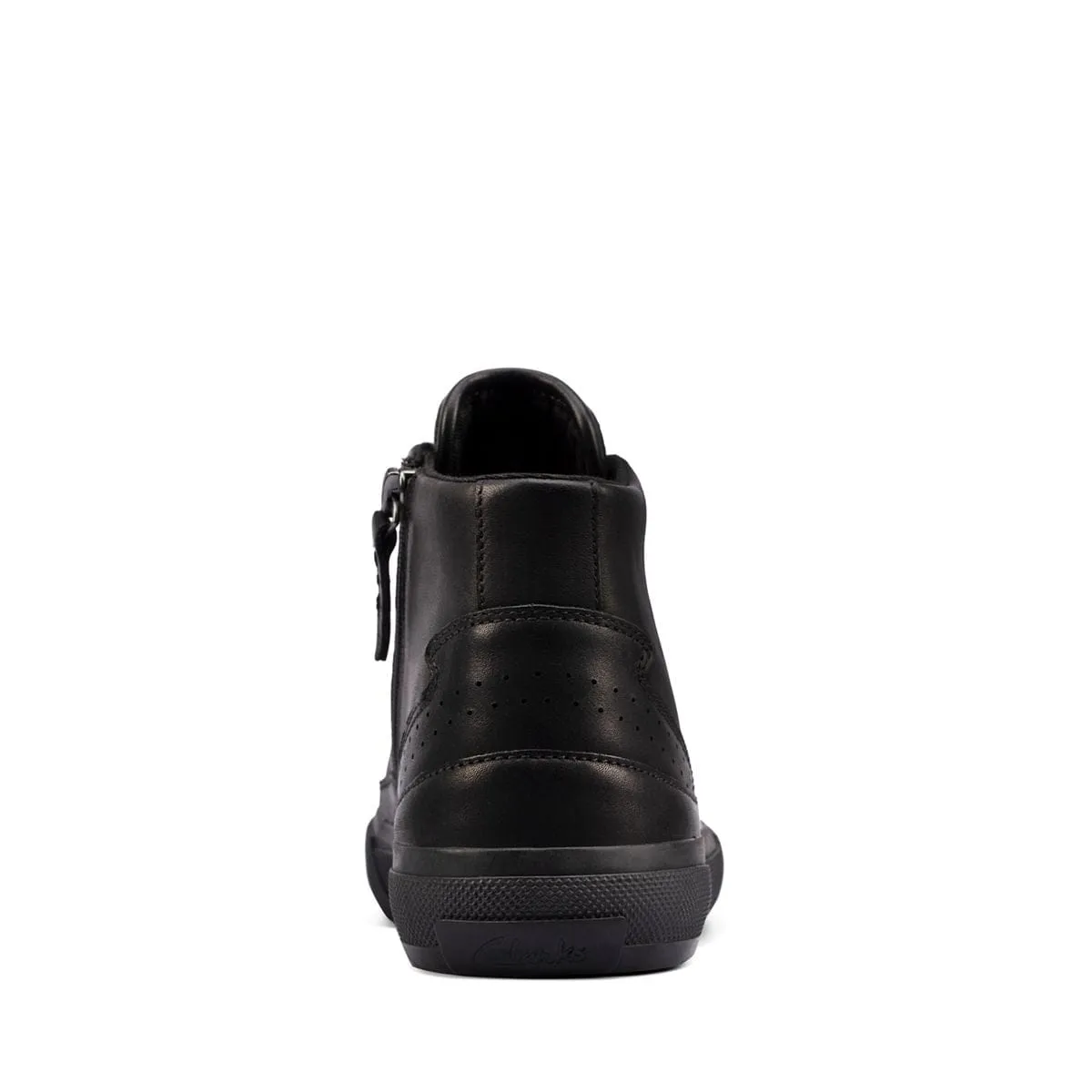 Clarks Women's Acely Zip Hi Sneakers- Black Leather