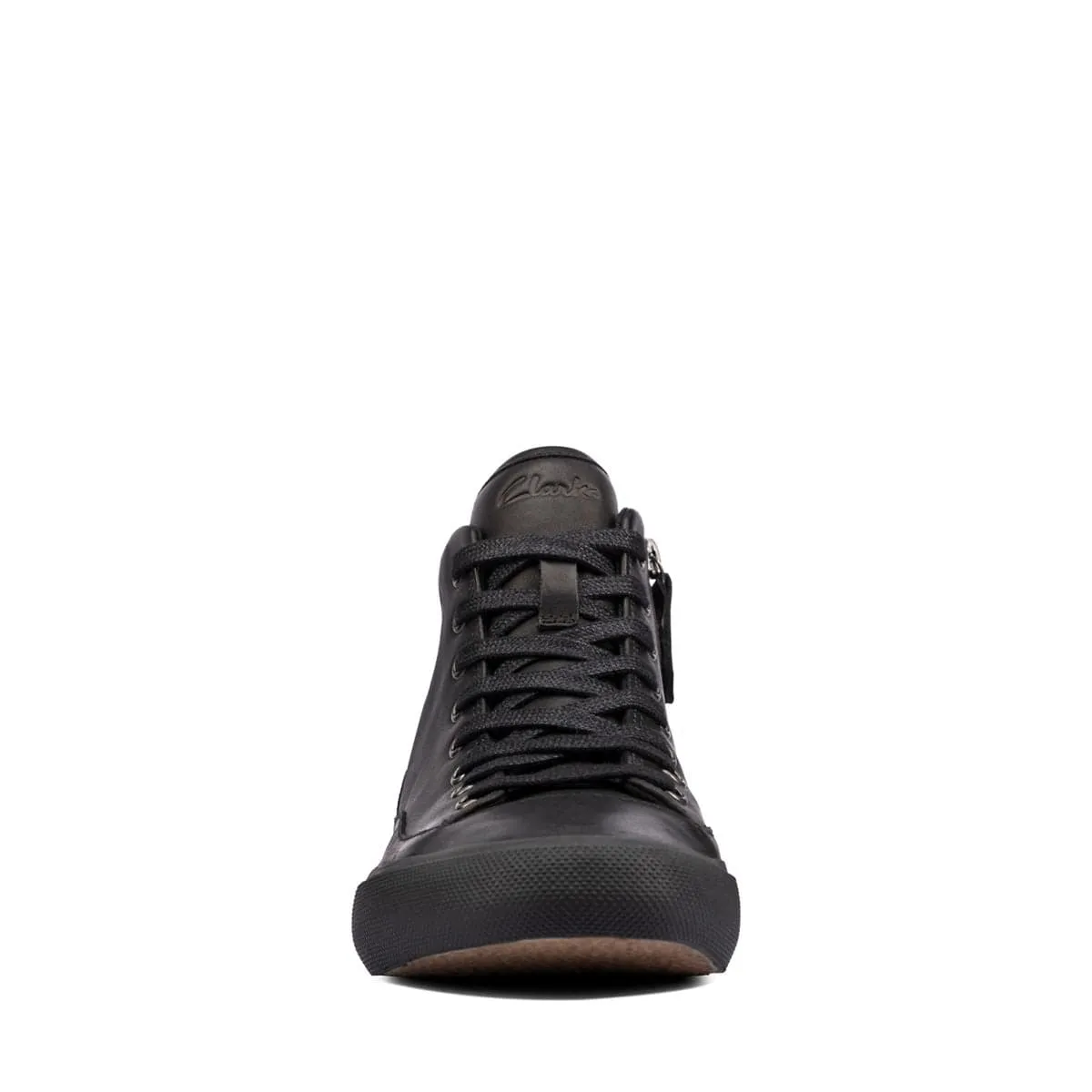 Clarks Women's Acely Zip Hi Sneakers- Black Leather