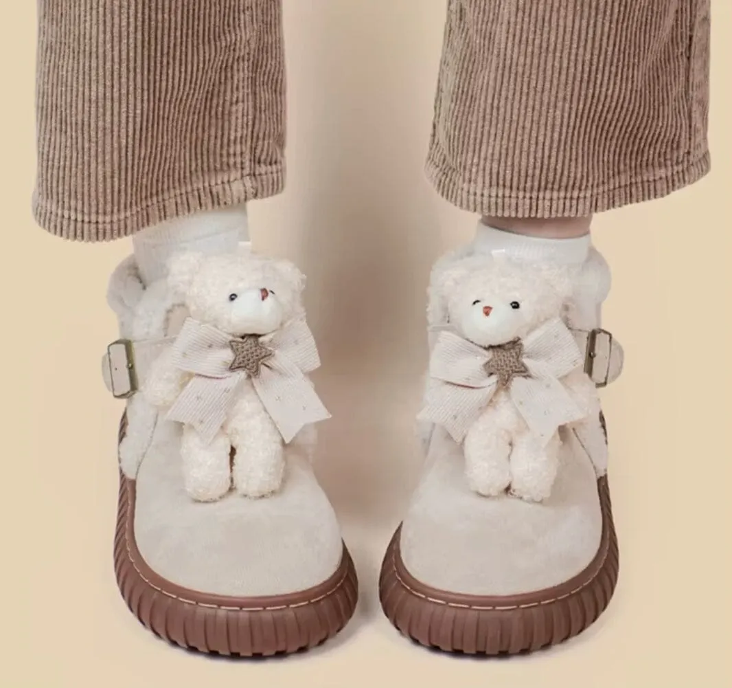 *CLEARANCE* Ultra Soft Plush Teddy Bear Ankle Boots - Women's