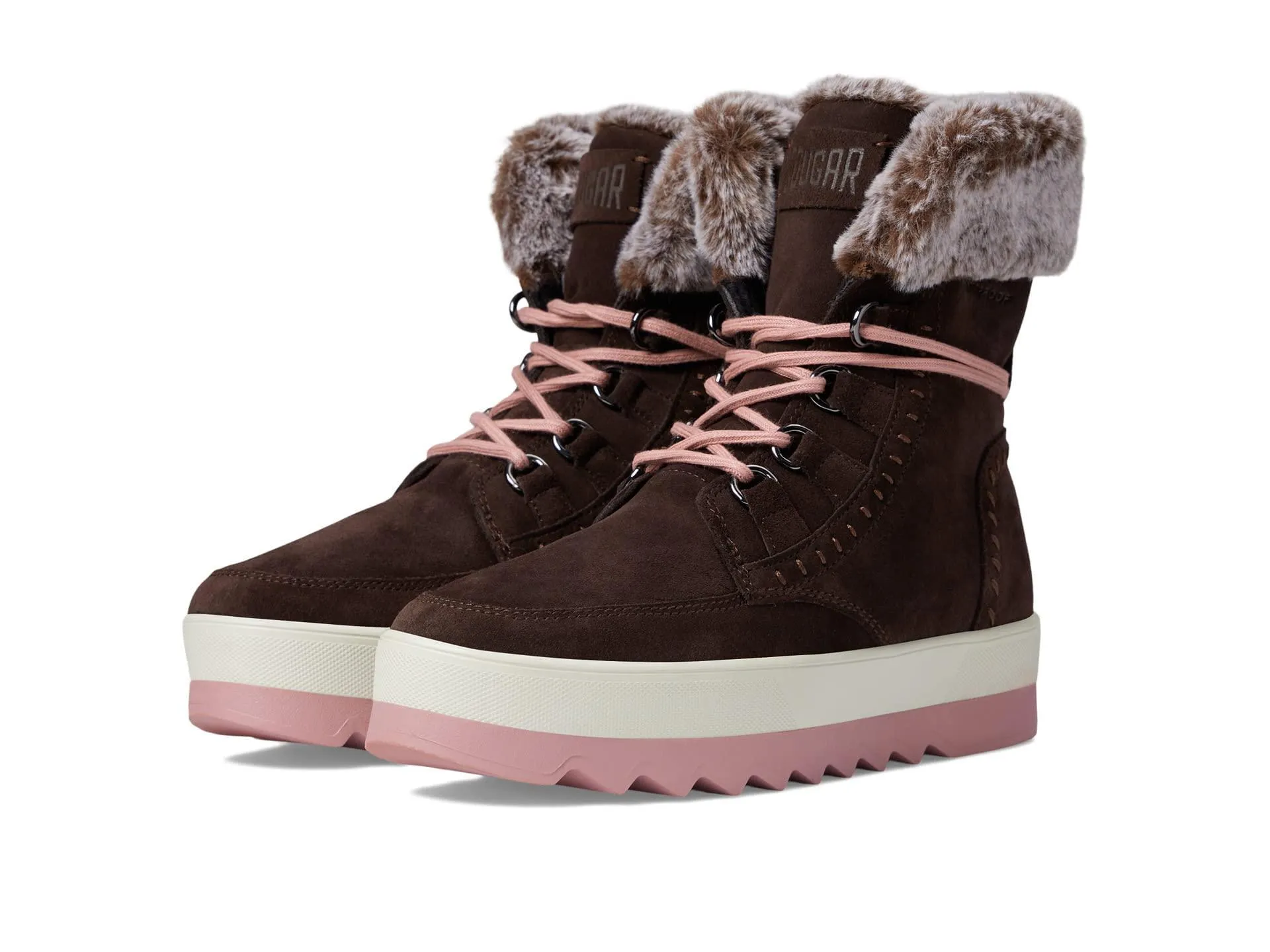 Cougar Women's Vanetta Cocoa Suede Size 9 Premium Faux Fur Mid Boot
