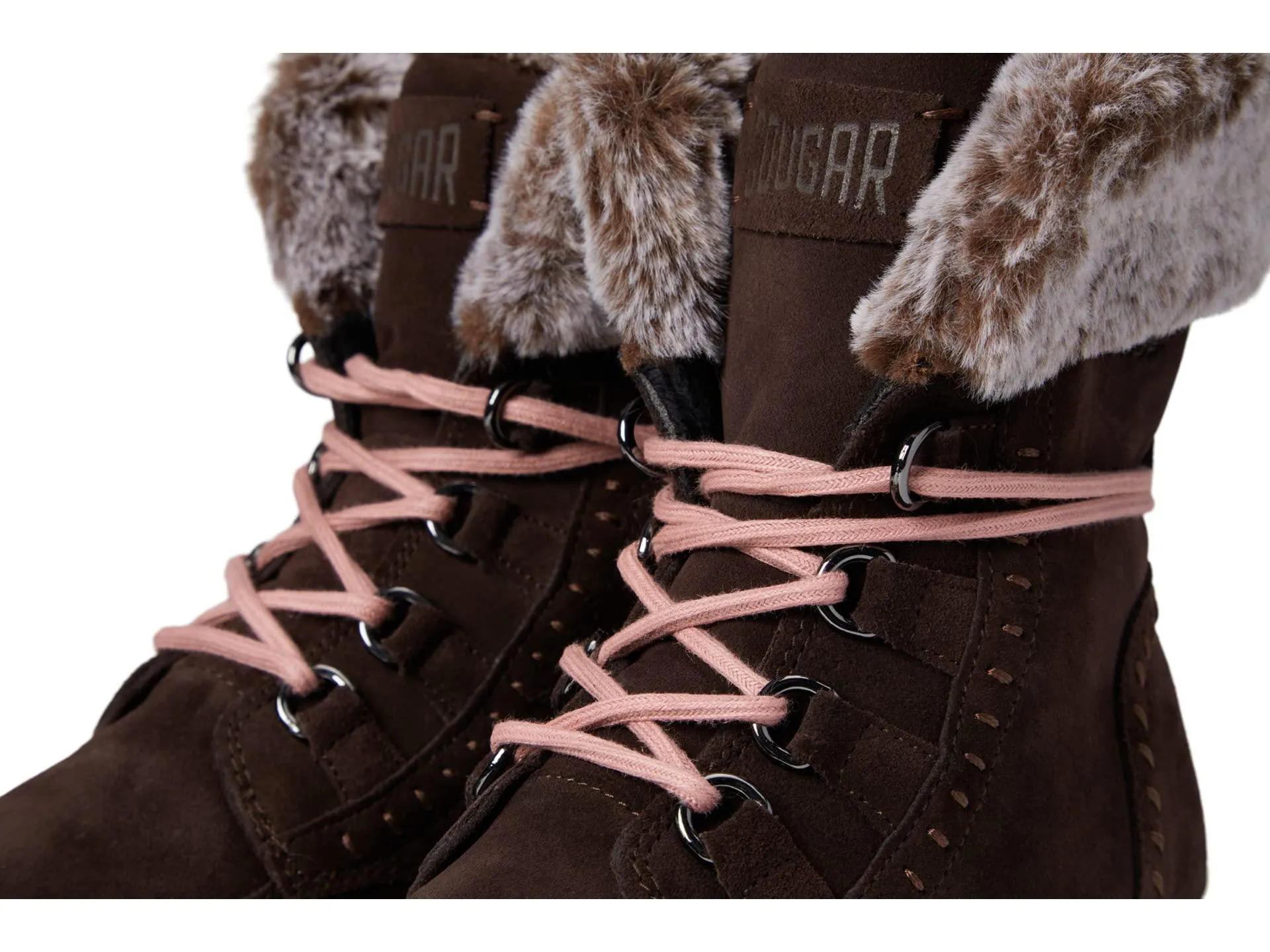 Cougar Women's Vanetta Cocoa Suede Size 9 Premium Faux Fur Mid Boot