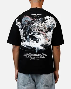 Criminal Damage Dragon Wave T-Shirt Black