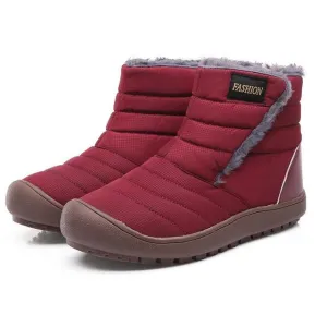 Cuzcare Men Snow Boots Waterproof Plush Orthopedic Winter Shoes