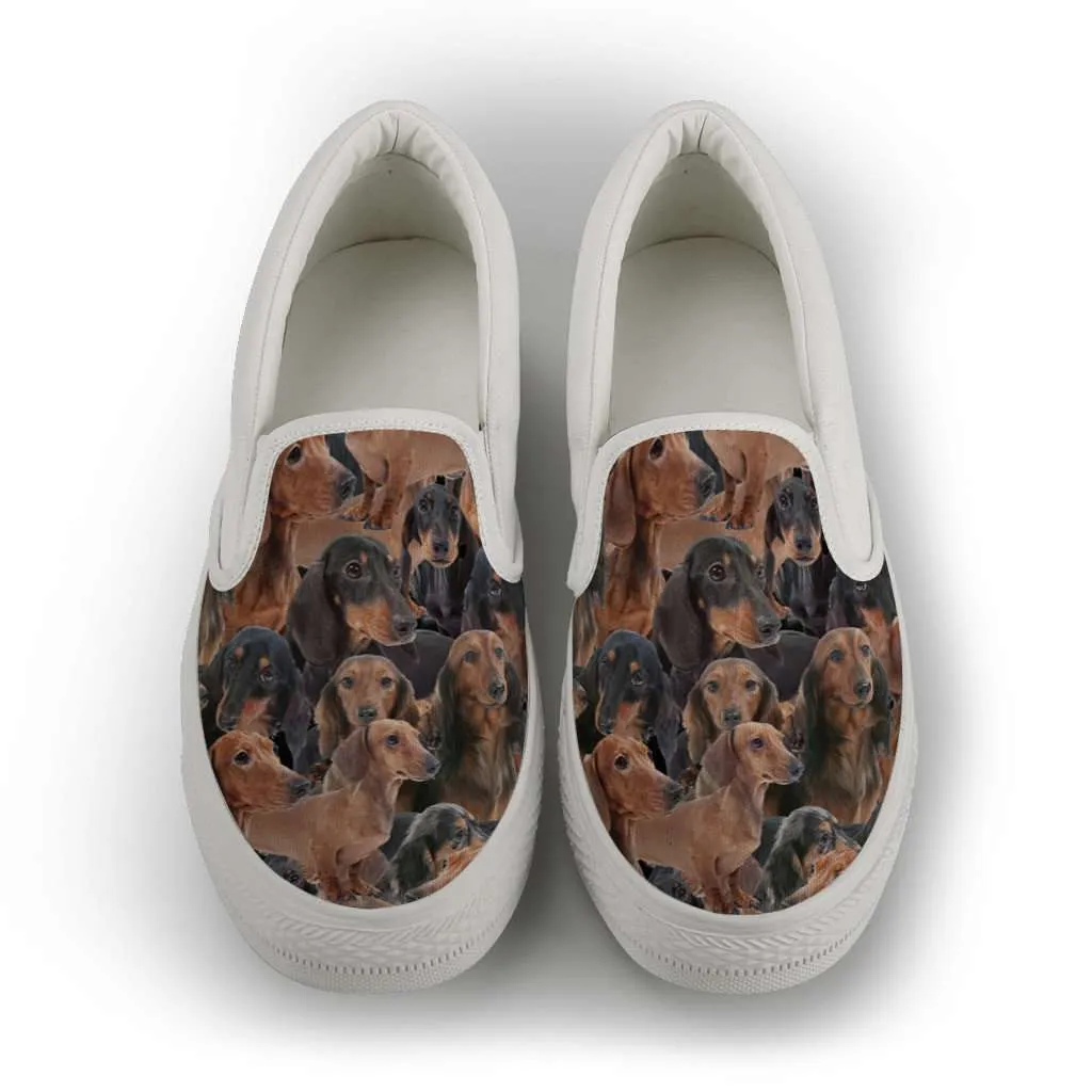 Dachshund Ladies Slip-on Shoes