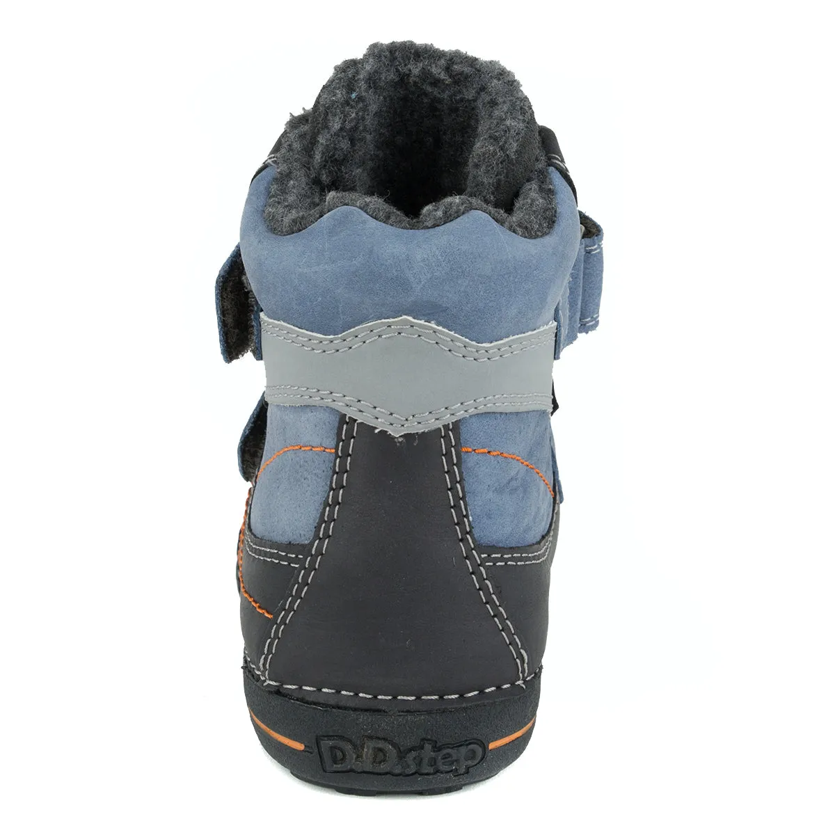 D.D. Step little/big kid winter boots with faux fur insulation blue and black size US 13-4
