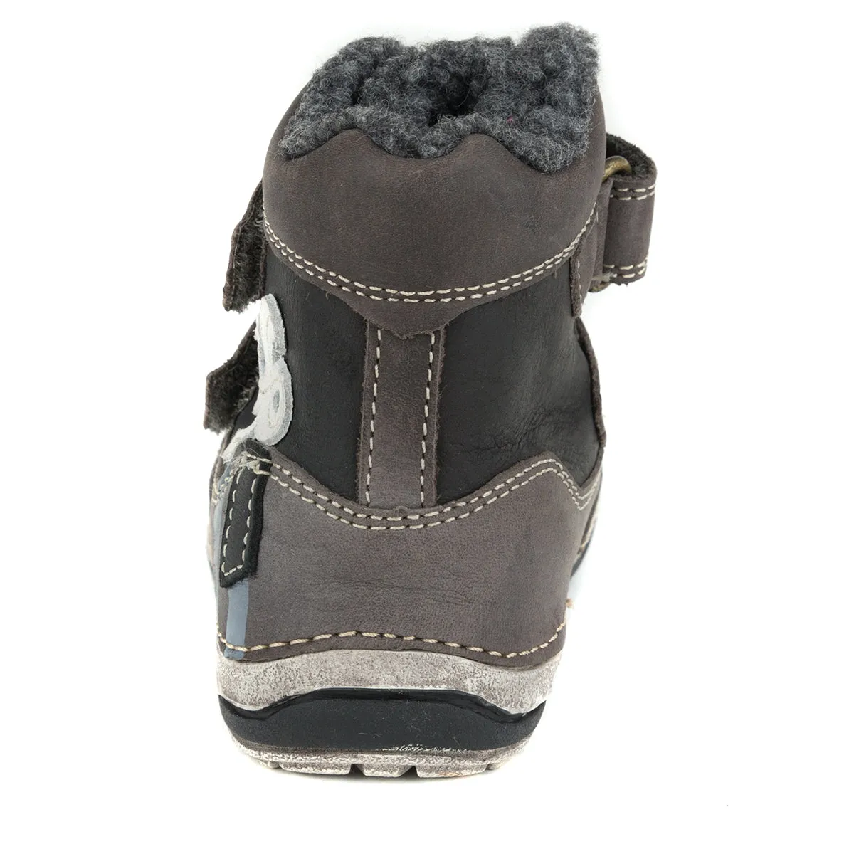 D.D. Step toddler boy shoes/winter boots with faux fur insulation grey and black size US 4-8