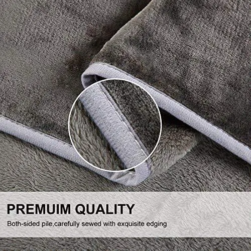 EMONIA Luxury Fleece Blanket,330GSM - King Size Blankets Super Soft Warm Fuzzy Lightweight Bed & Couch Blanket(Grey,90 x 108 inch)