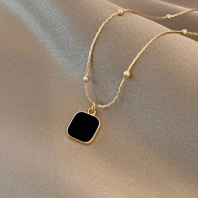 Fashion Hollow Heart Charm Clavicle Chain Necklace For Women Punk Hip-Hop Streetwear Pendant  Jewelry Gift