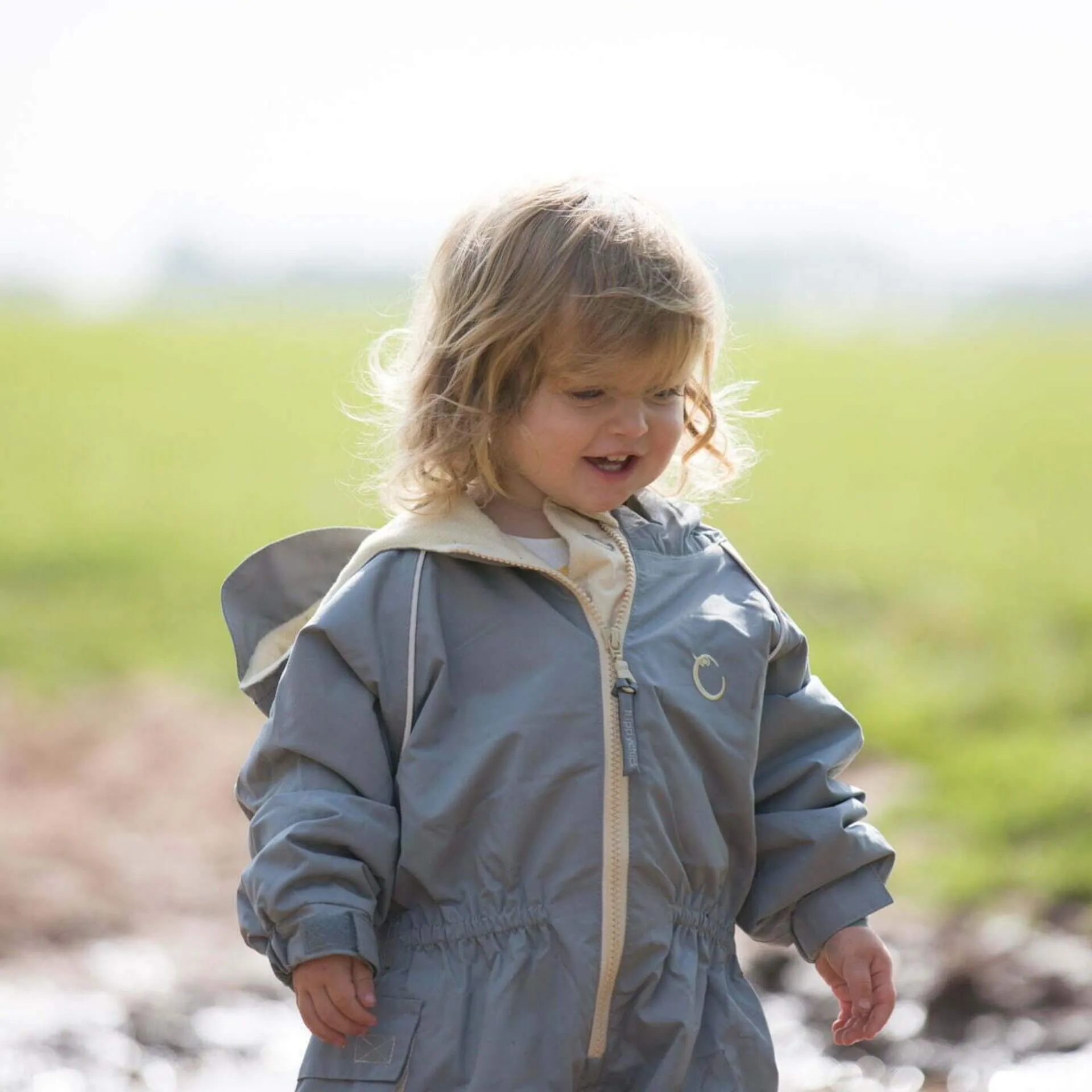 Hippychick Toddler All-In-One Waterproof Fleece Lined Suit (Cool Grey)