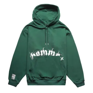 HOMME  Gothic Print Hoodie Forest