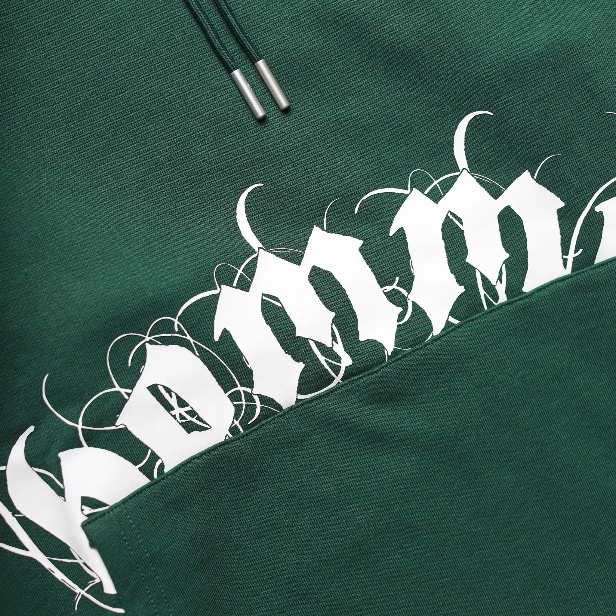 HOMME  Gothic Print Hoodie Forest