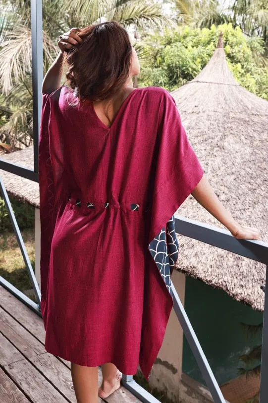 Ira Magenta Kaftan Dress