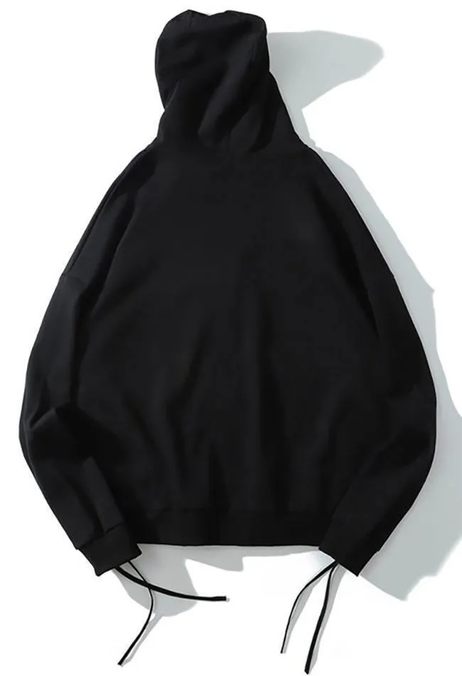 Joskaa Zipper Gothic Print Oversized Hoodie