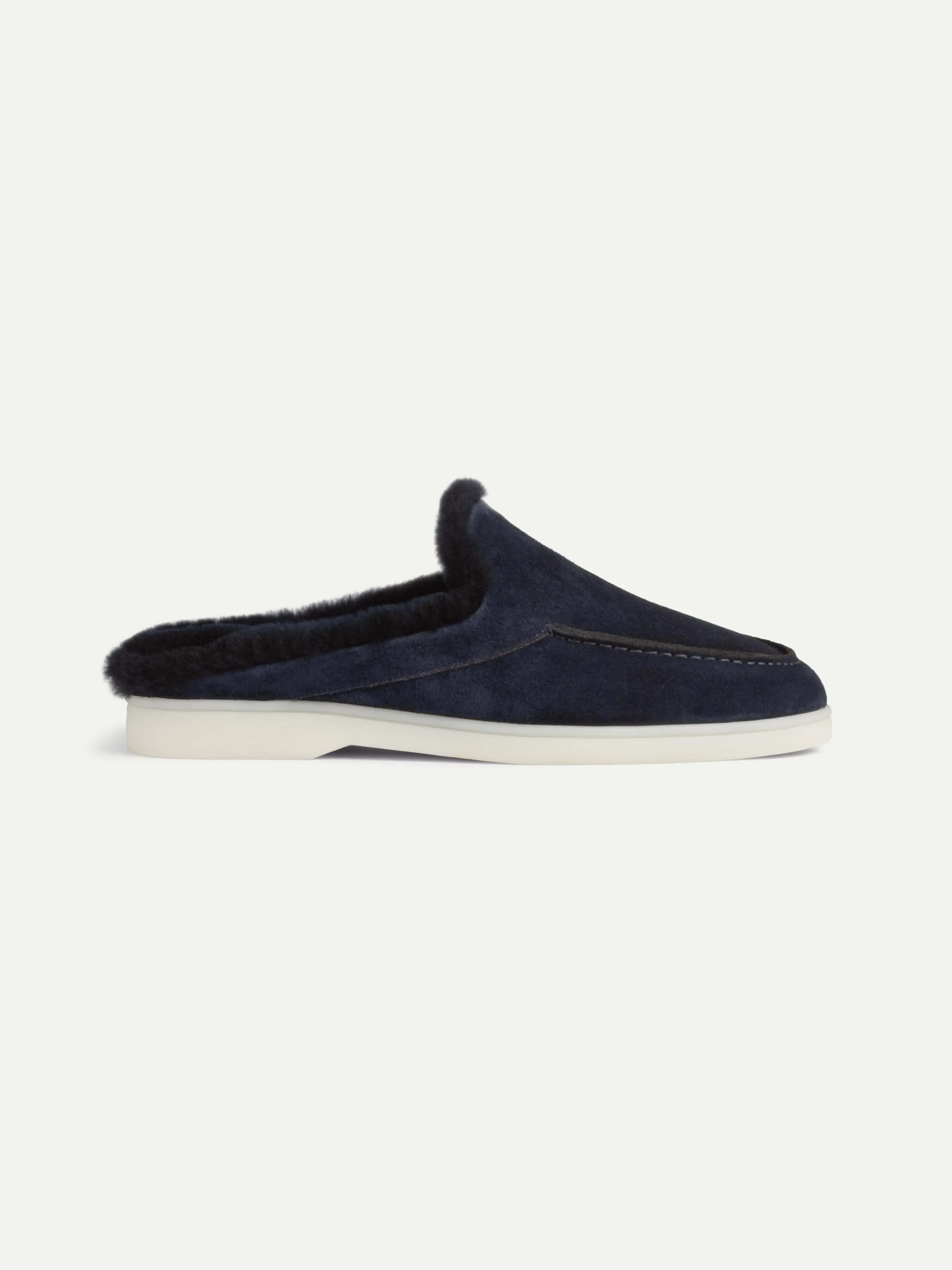 Lady Navy Fur Yacht Slipper