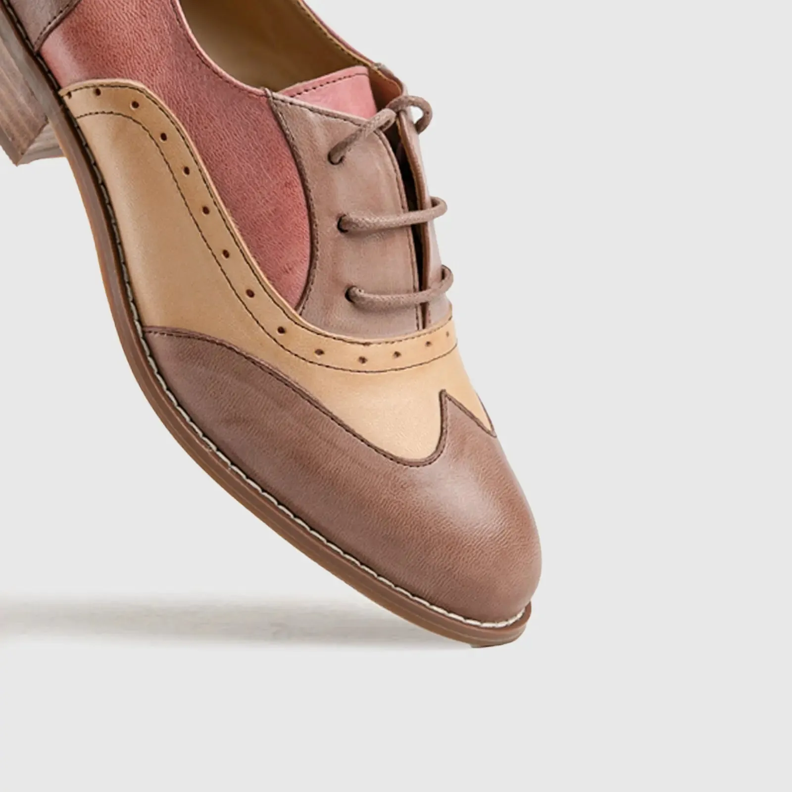 Leather Oxfords Brown/Purple HA025