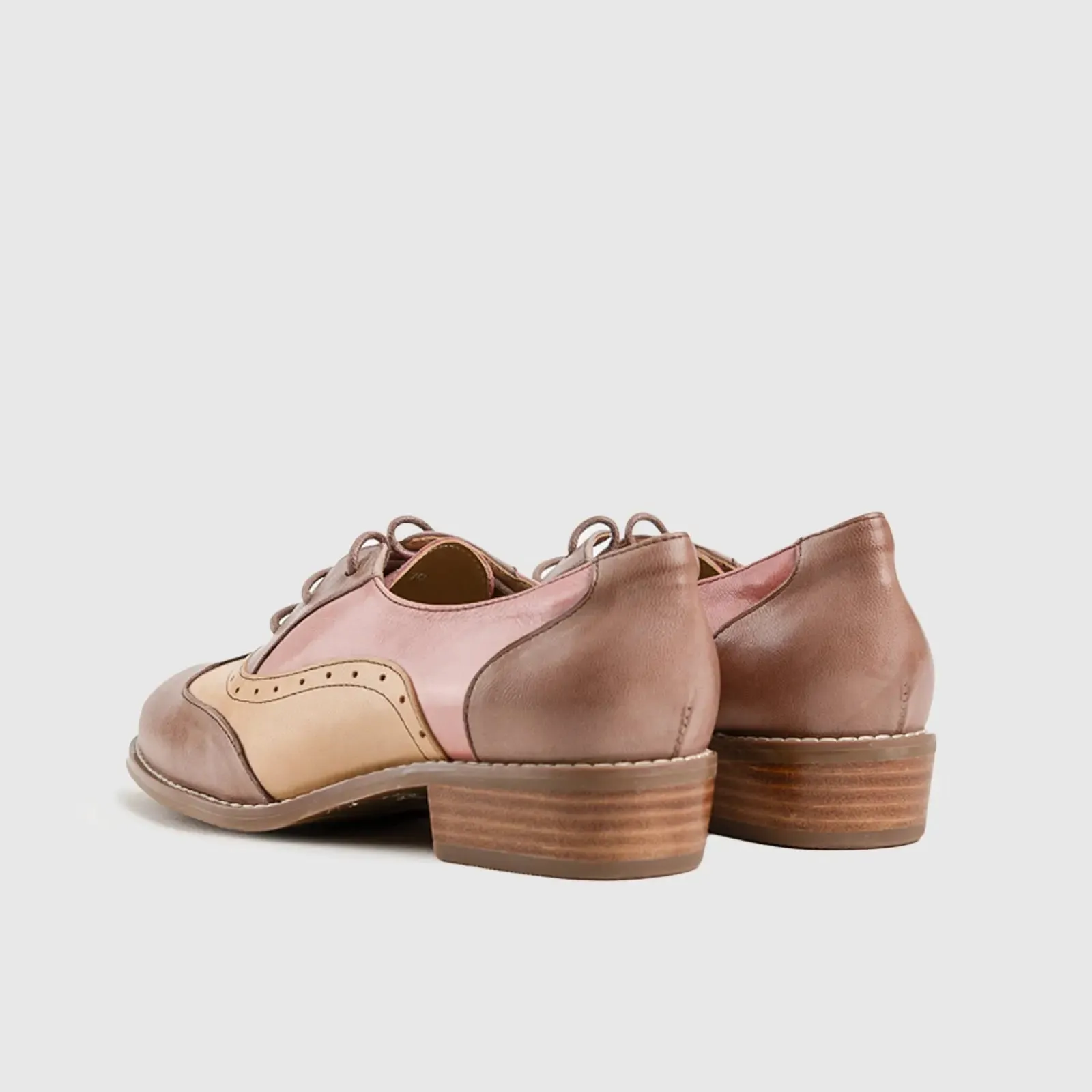 Leather Oxfords Brown/Purple HA025