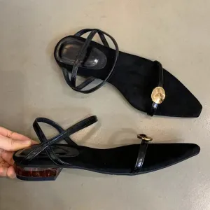 LIZAKOSHT  -  Ankle Strap Sandals Brand Narrow Band Beach Flip Flops Slingback Sandal Open Toe Flat Heels Shoes Sandalias Slipper Mujer
