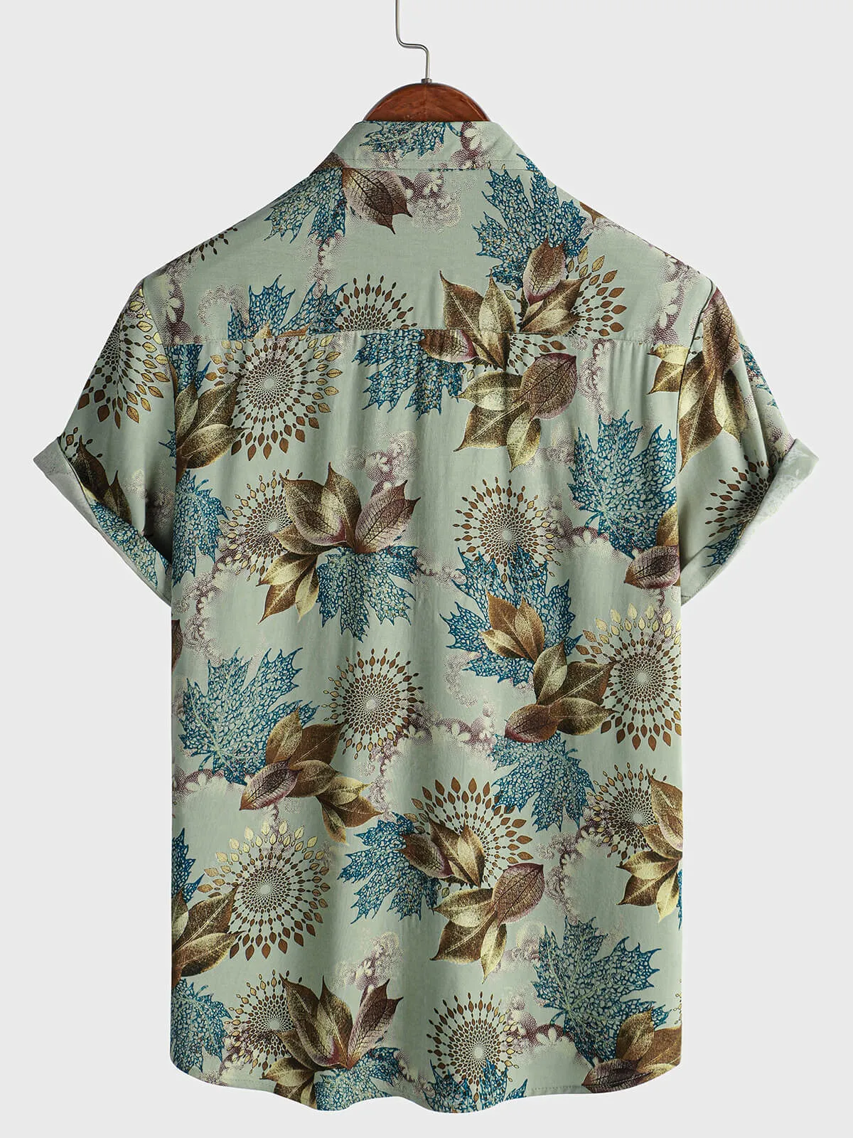 Men's Retro Holiday Summer Breathable Casual Short Sleeve Button Up Shirt