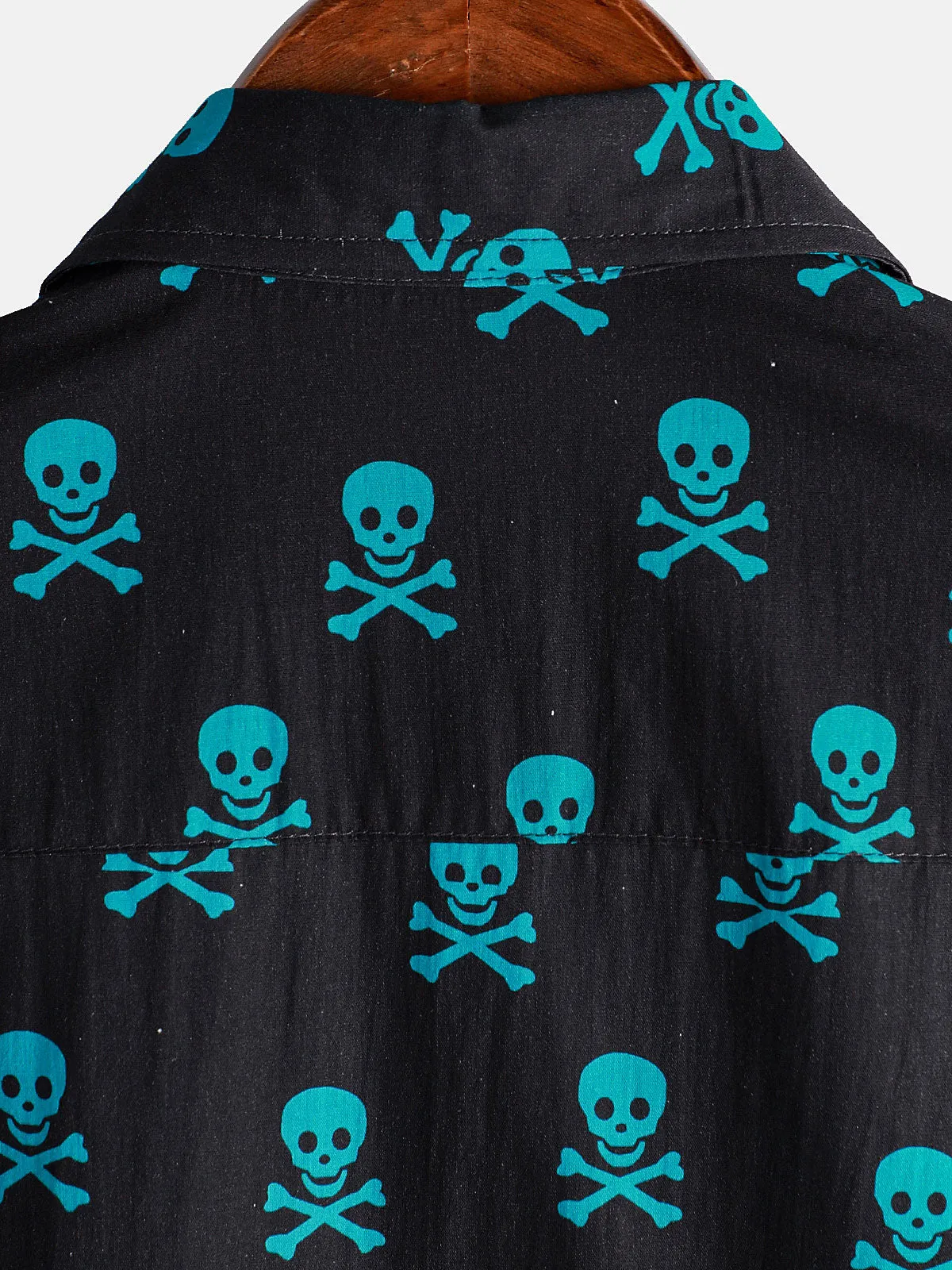 Men's Skull Punk Rock Holiday Beach Cotton Breathable Cool Summer Short Sleeve Shirt