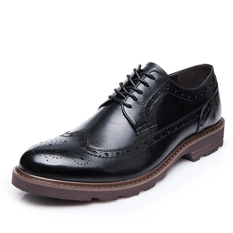 Men's wingtip brogue oxfords Lace-up formal business dress shoes loafers