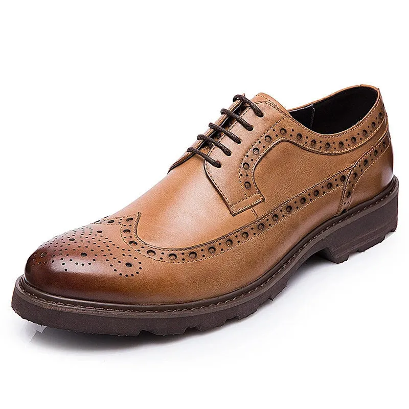 Men's wingtip brogue oxfords Lace-up formal business dress shoes loafers