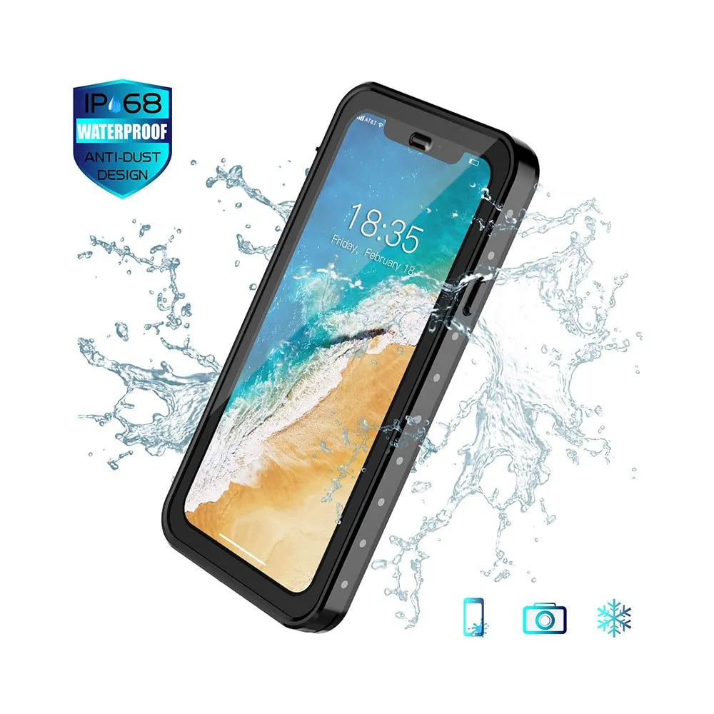OAKTREE ShockProof WaterProof Full-Body Rugged Case for iPhone XR - Black/Clear Back