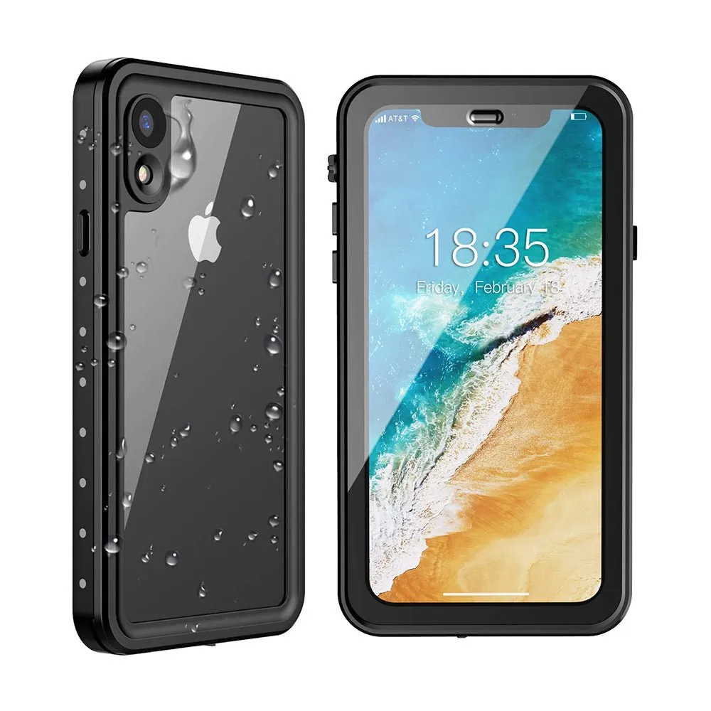 OAKTREE ShockProof WaterProof Full-Body Rugged Case for iPhone XR - Black/Clear Back