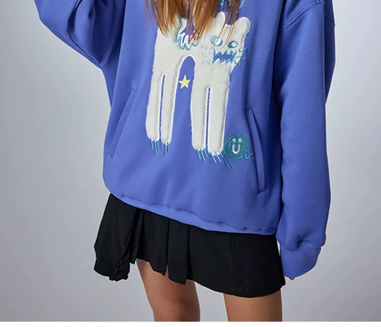Oh No! I Don’t Want to Work!" Oversized Graphic Hoodie – Cute Lazy Cat Design for Casual Wear