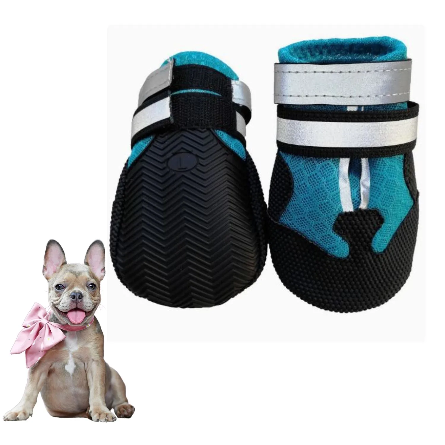 PawLuxe French Bulldog Waterproof Shoes – Soft-Soled Pet Booties