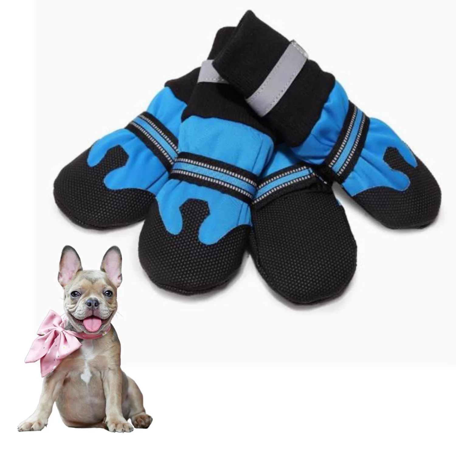 PawLuxe French Bulldog Waterproof Shoes – Soft-Soled Pet Booties