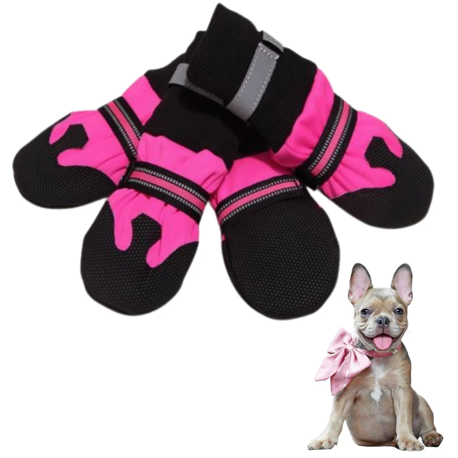 PawLuxe French Bulldog Waterproof Shoes – Soft-Soled Pet Booties