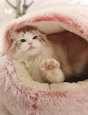 Pet Plush Warm Nest Kennel Soft Bed for Cats Dogs Cave House Sleeping Bag Cushion Mat Pad Tent Comfortable Winter Nest