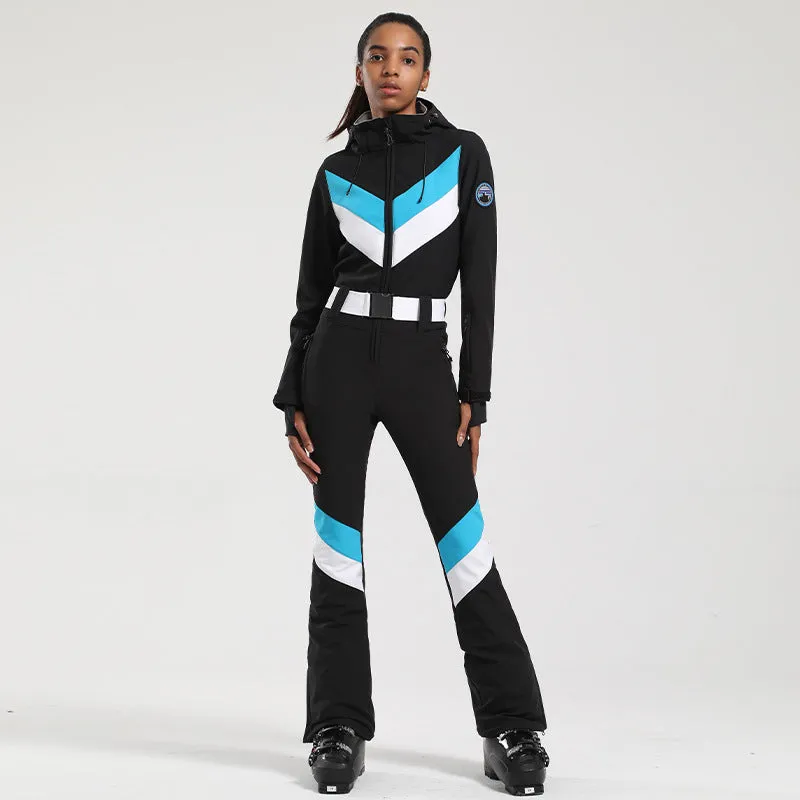 Retro Style Essential One-piece Ski Suit Thick Outdoor Snowwear