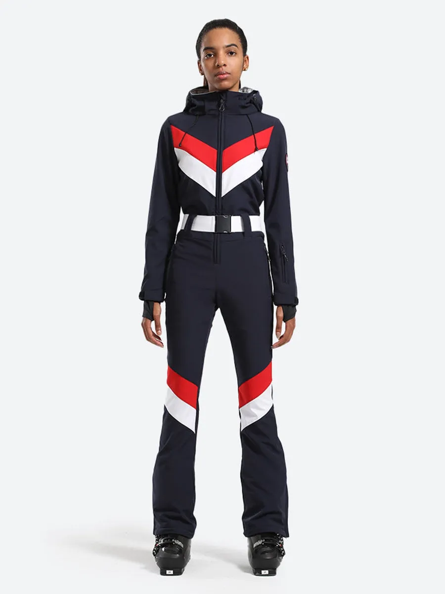 Retro Style Essential One-piece Ski Suit Thick Outdoor Snowwear
