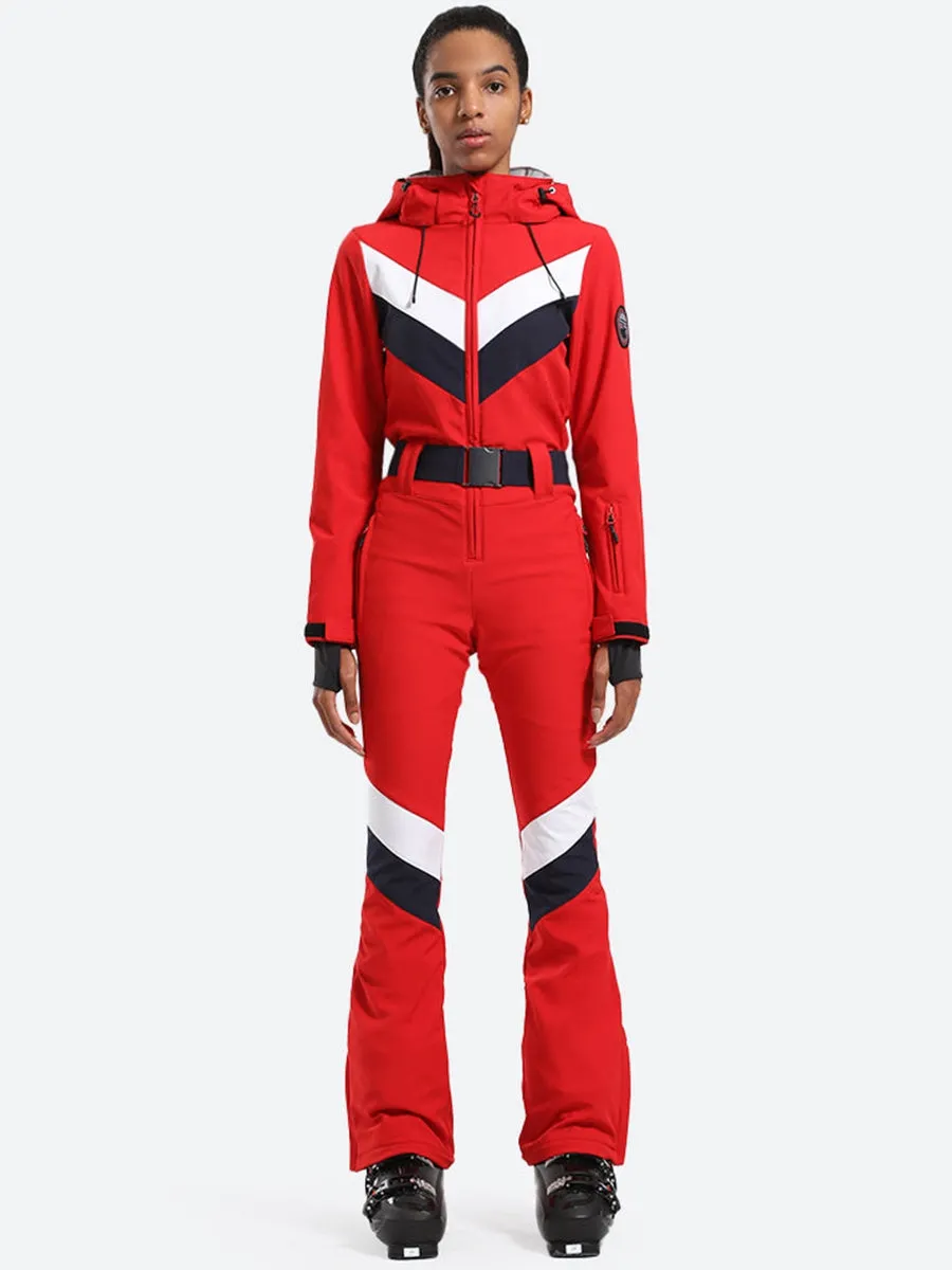 Retro Style Essential One-piece Ski Suit Thick Outdoor Snowwear