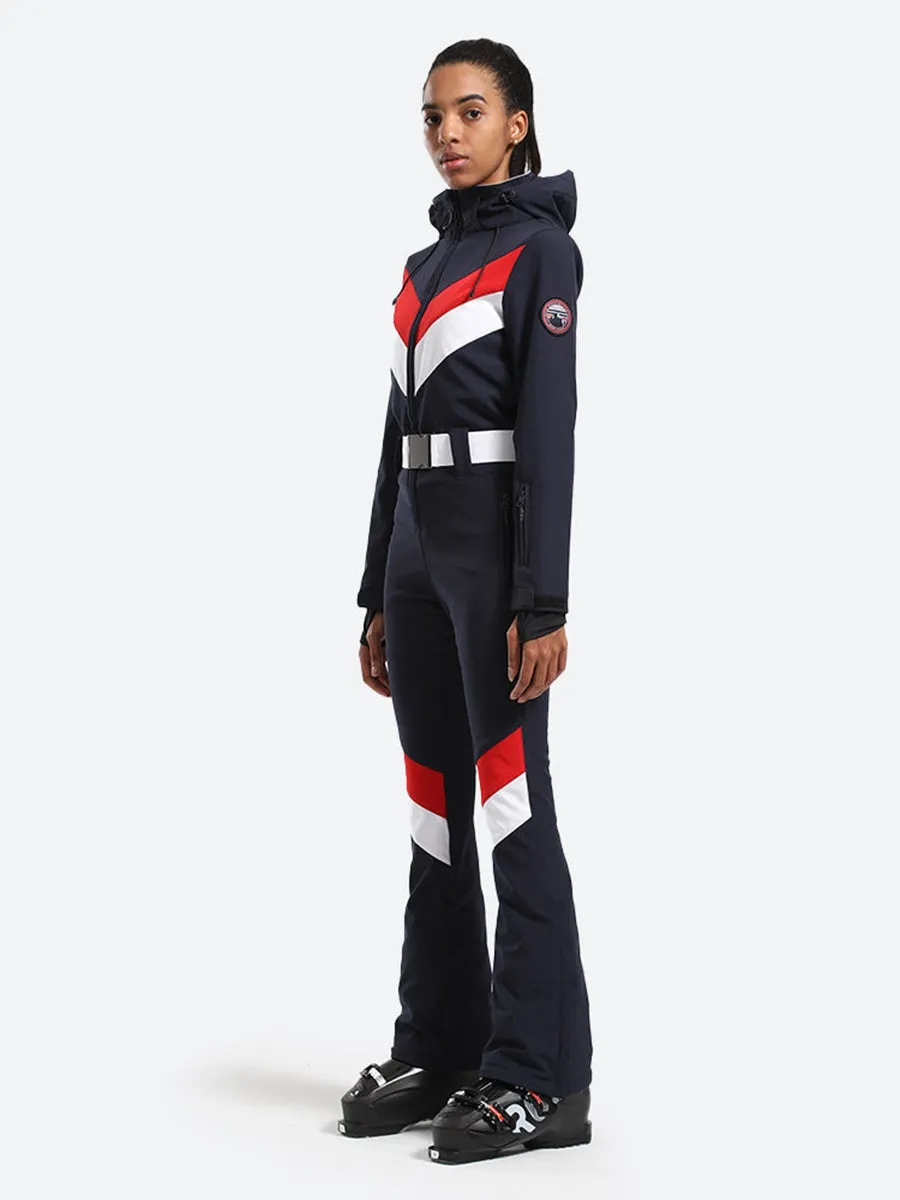 Retro Style Essential One-piece Ski Suit Thick Outdoor Snowwear