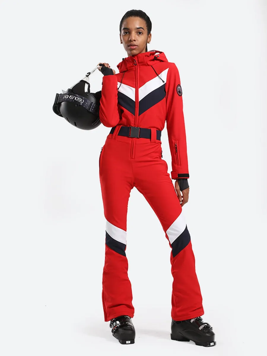 Retro Style Essential One-piece Ski Suit Thick Outdoor Snowwear