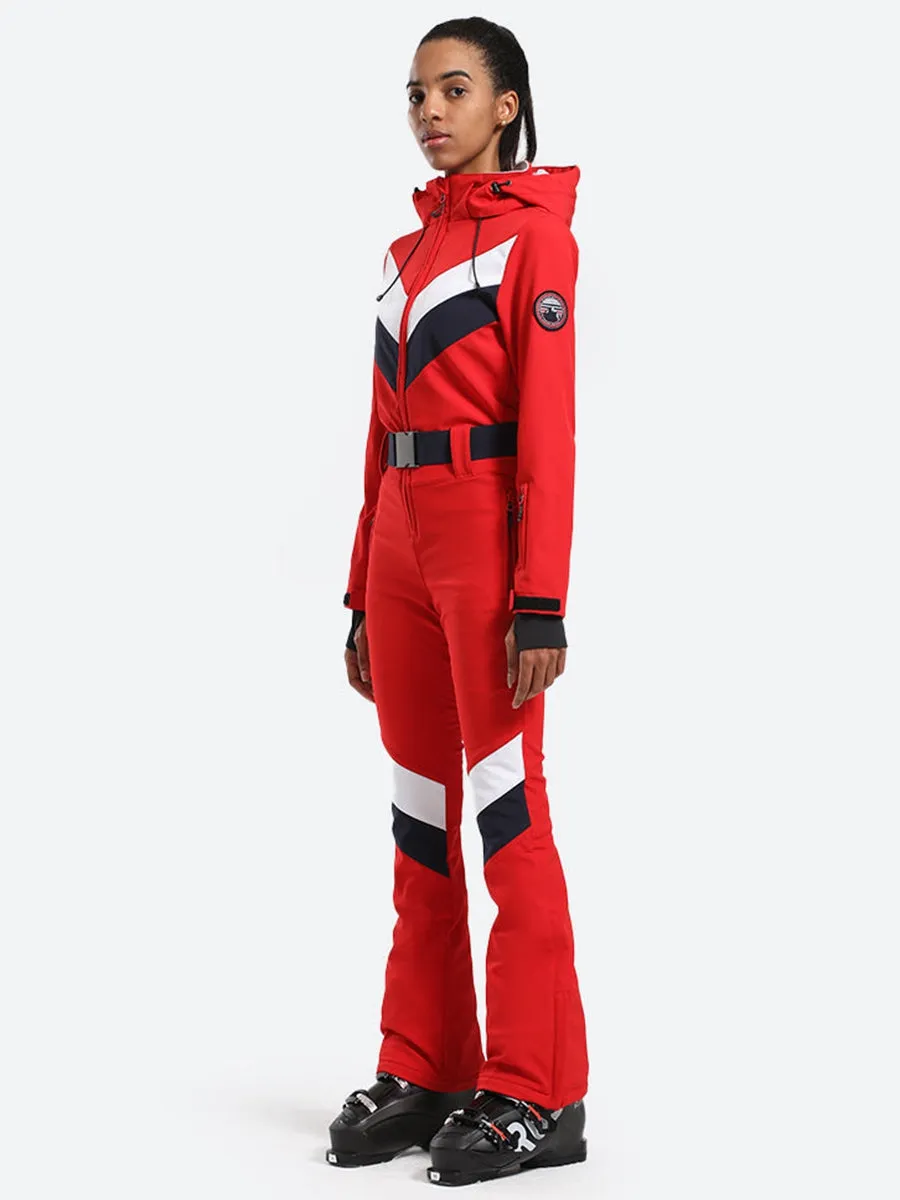 Retro Style Essential One-piece Ski Suit Thick Outdoor Snowwear